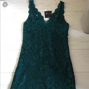 Green lace dress